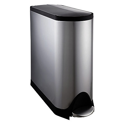 simplehuman Butterfly Pedal Bin, Fingerprint Proof Brushed Stainless Steel, 45L